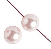 16 inch strand of 4mm Rose Creme Round Glass Pearl Beads