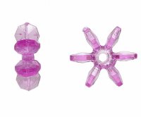 100, 5x14mm Acrylic Transparent Amethyst Paddle Wheel Beads