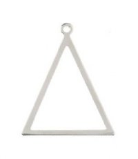 1, 34.5x27.5mm Beadwork Silver Plated Triangle Pendant / Link