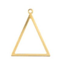 1, 34.5x27.5mm Beadwork Gold Plated Triangle Pendant / Link