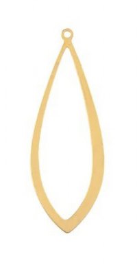 1, 37x13mm Beadwork Gold Plated Marquis Drop Pendant / Link