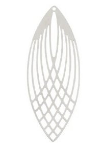 1, 56x22mm Beadwork Silver Plated Hollow Leaves Pendant / Link