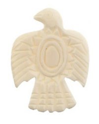  1, 45x33mm Carved White Open Winged Eagle Worked on Bone Pendant