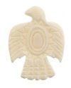  1, 45x33mm Carved White Open Winged Eagle Worked on Bone Pendant