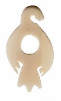  1, 49x25mm Carved Natural Eagle Worked on Bone Pendant