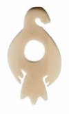  1, 49x25mm Carved Natural Eagle Worked on Bone Pendant