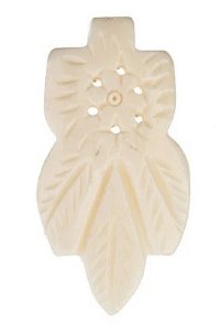  1, 56x30mm Carved White Dreamcatcher Worked on Bone Pendant