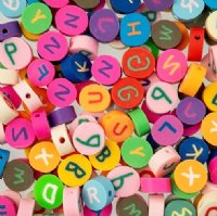 60 pcs of Mixed Alphabet Polymer Clay Beads