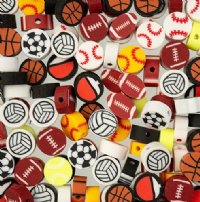 60 pcs of Mixed Sports Shape Polymer Clay Beads