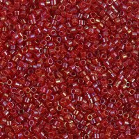 DB-0295 5.2 Grams of 11/0 Lined Transparent Red AB Miyuki Delica Beads