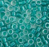 DB-0918 5.2 Grams of 11/0 Sparkling Aqua Green Lined Crystal Delica Beads