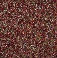 DB-0990 5.2 Grams of 11/0 Sparkling Peach Red Sangria Color Lined Mix Delica Beads