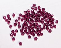 100, 4mm Transparent Fuchsia Faceted Firepolish Beads