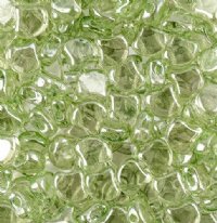 10 Grams 7.5mm Transparent Crystal Green Lustre Czech Glass Ginko Leaf Bead