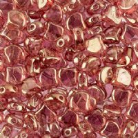 10 Grams 7.5mm Transparent Crystal Red Lustre Czech Glass Ginko Leaf Beads