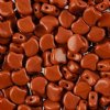 10 Grams 7.5mm Opaque Chocolate Brown Czech Glass Ginko Leaf Beads