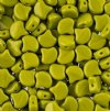 10 Grams 7.5mm Opaque Green Czech Glass Ginko Leaf Beads