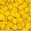 10 Grams 7.5mm Opaque Lemon Yellow Czech Glass Ginko Leaf Beads