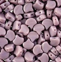 10 Grams 7.5mm Opaque Violet Czech Glass Ginko Leaf Beads