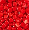 10 Grams 7.5mm Opaque Coral Red Czech Glass Ginko Leaf Beads