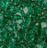 10 Grams 7.5mm Transparent Emerald Czech Glass Ginko Leaf Beads