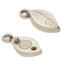 1, 17.6x7.4mm Antique Silver Magnetic Leaf Clasp