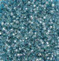 SB18-0018 20 grams of 1.8x1.8mm Silverlined Aqua Miyuki Cube Beads