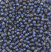 SB6-4281 22g of Duracoat Silverlined Navy Blue 6/0 Miyuki Seed Beads