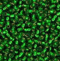 SB11-0016 22g of Silverlined Green 11/0 Miyuki Seed Beads