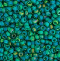 SB11-0147FR 22g of Transparent Matte Emerald AB 11/0 Miyuki Seed Beads