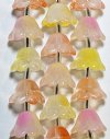 7 Inch Strand Crystal Lane 8x12mm Pink, Crystal. Yellow, & Orange Cupped Flower Beads