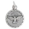 1, 18mm Round Antique Silver Holy Spirit Medal / Pendant
