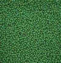 10 Grams 11/0 Charlotte Seed Beads - Opaque Green AB