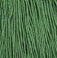 1 Hank of 11/0 Opaque Matt Green Rainbow Seed Beads