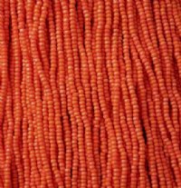 1 Hank of 11/0 Opaque Matt Orange Rainbow Seed Beads