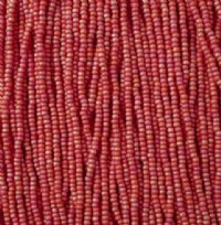 1 Hank of 11/0 Opaque Matt Red Rainbow Seed Beads