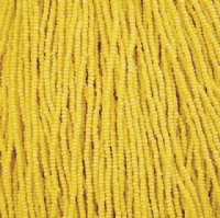 1 Hank of 11/0 Opaque Matt Yellow Rainbow Seed Beads