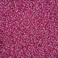 50 Grams of 11/0 Silverlined Solgel Bubblegum Pink Seed Beads