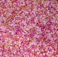 50g of 8/0 Perfectly Pink Multi Mix Seed Beads