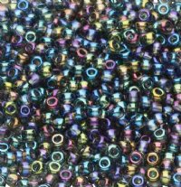 50g 8/0 Transparent Black Diamond AB Seed Beads