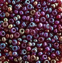 50g 8/0 Transparent Ruby AB Seed Beads