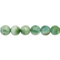 1, 15 Inch Strand 6 to 6.5mm Round Green Angelite Beads