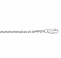 20 inch 1.2mm Diamond Cut Sterling Silver Rope Chain