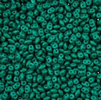 10 Grams Alucolour Emerald 2.5x5mm SuperDuo Beads