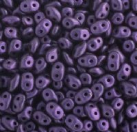 DUO79021 - 10 Grams Jet Metallic Suede Purple 2.5x5mm Super Duo Beads