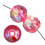 10 4mm Round Swarovski Fuchsia AB