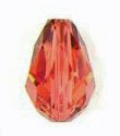 1 9x6mm Padparadascha AB Swarovski Teardrop Bead