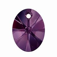 1 12mm Amethyst Swarovski Xilion Oval Pendant