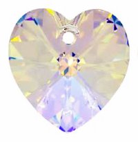 1 10mm Crystal AB Swarovski Heart