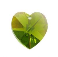 1 10mm Olivine AB Swarovski Heart